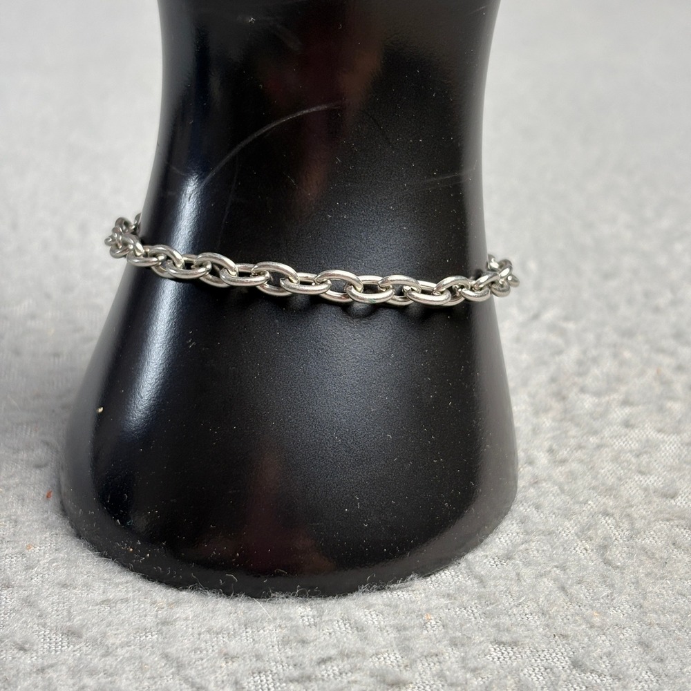 Silver Tone Cable Chain Toggle Clasp Bracelet Minimalist Everyday Jewelry